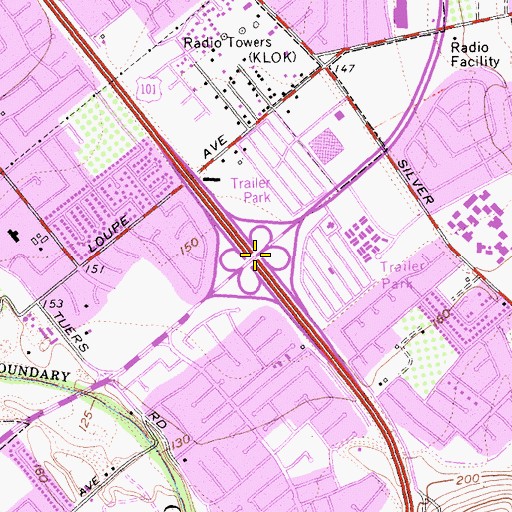 Topographic Map of Exit 382, CA