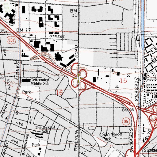 Topographic Map of Exit 399, CA