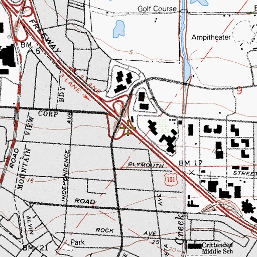 Topographic Map of Exit 400A, CA