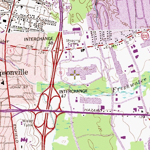 Topographic Map of Enfield Square, CT