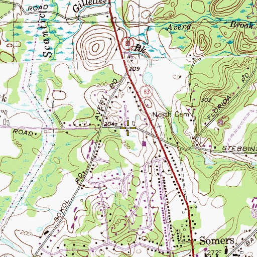 Topographic Map of Town of Somers, CT