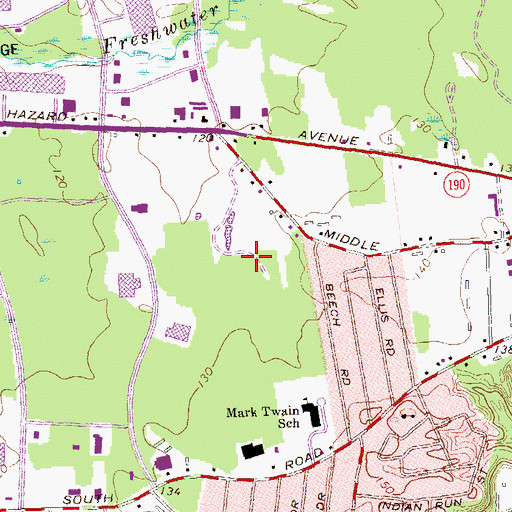 Topographic Map of Edgar H Parkman Elementary School, CT
