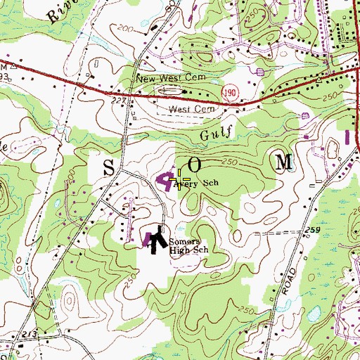 Topographic Map of Maybelle B Avery Elementary School, CT