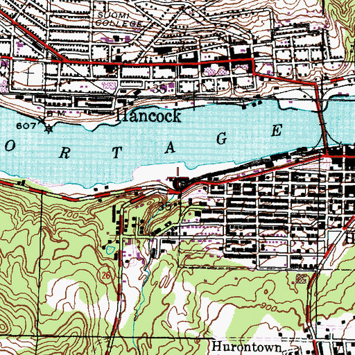 Topographic Map of Houghton City Park, MI