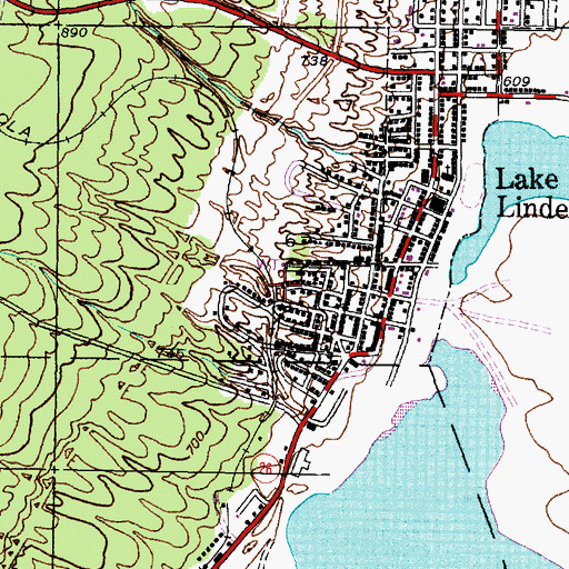 Topographic Map of Lake Linden Station (historical), MI