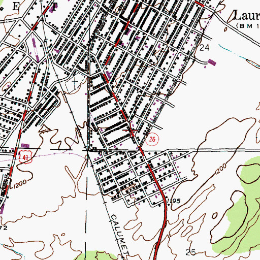 Topographic Map of Lake Linden Avenue Gospel Hall, MI
