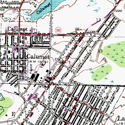 Topographic Map of Calumet United Methodist Church, MI