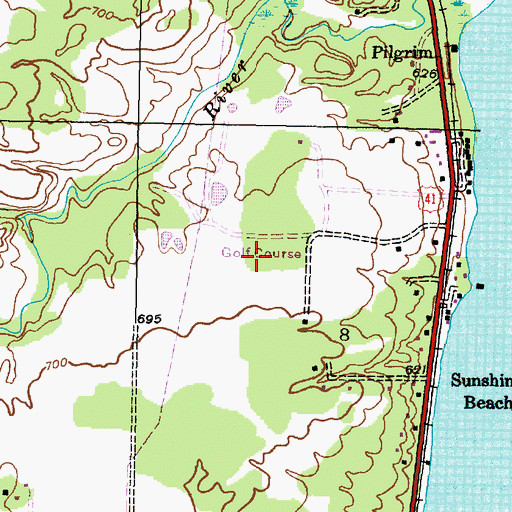 Topographic Map of Portage Lake Golf Course, MI