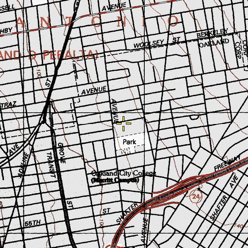 Topographic Map of Sankofa Academy, CA