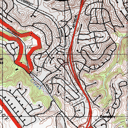 Topographic Map of Exit 9B, CA