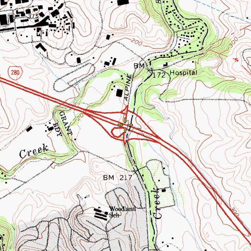 Topographic Map of Exit 22, CA