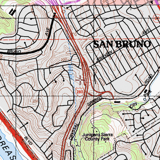 Topographic Map of Exit 42, CA