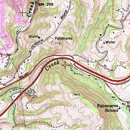 Topographic Map of Pacheco Creek, CA