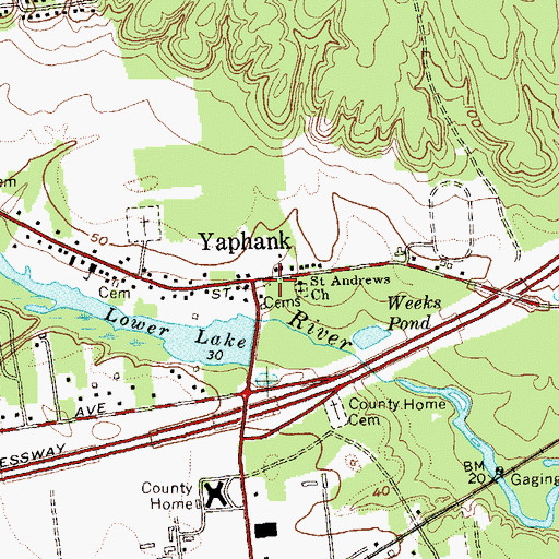 Topographic Map of Buckingham Homan Cemetery, NY