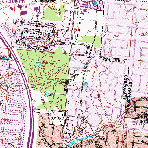 Topographic Map of Prince of Peace Lutheran Church, OH
