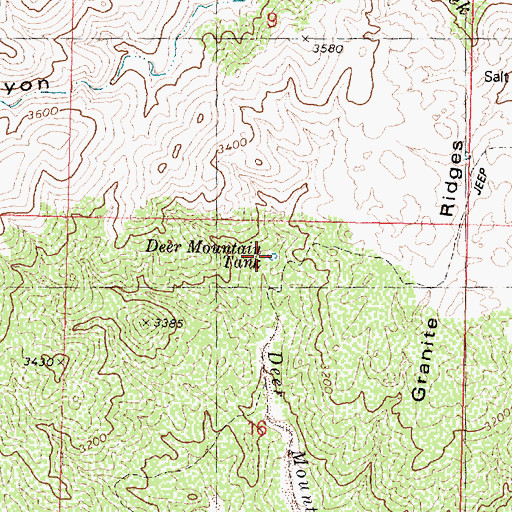 Topographic Map of Deer Mountain Tank, AZ