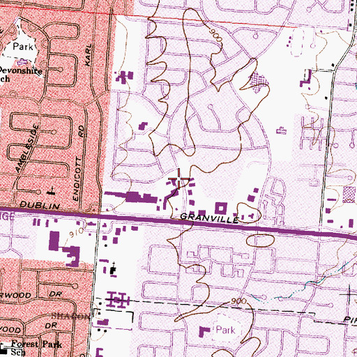 Topographic Map of Sharon Woods Baptist Church, OH