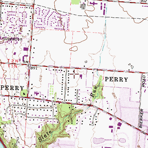 Topographic Map of Meadow Park Church of God, OH