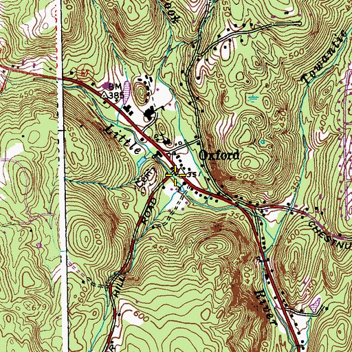 Topographic Map of Oxford, CT
