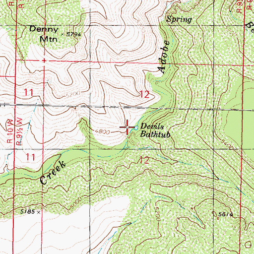 Topographic Map of Devils Bathtub, AZ