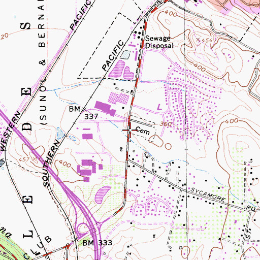 Topographic Map of Pleasanton Memorial Gardens Cemetery, CA