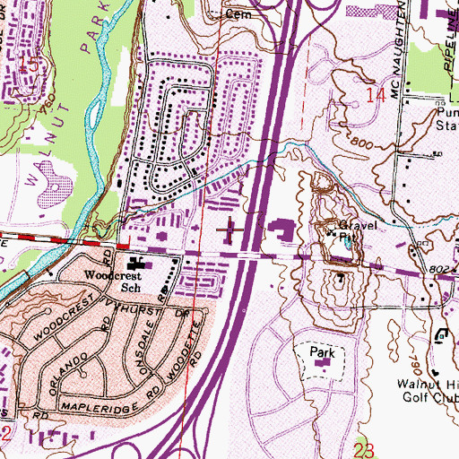 Topographic Map of York Plaza Shpping Center, OH