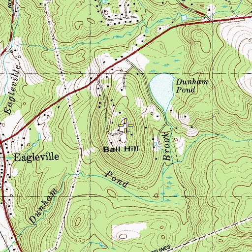 Topographic Map of Ball Hill, CT