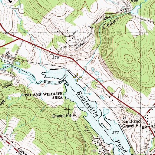 Topographic Map of Cedar Swamp Brook, CT