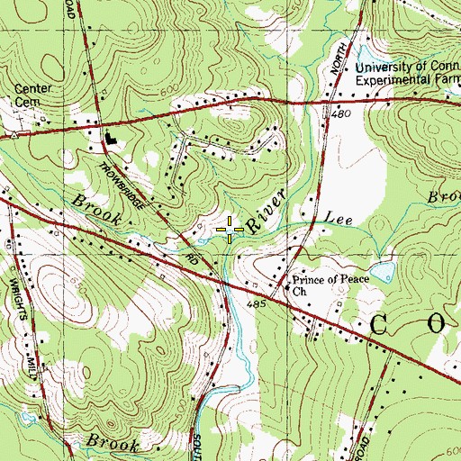 Topographic Map of Coventry Brook, CT