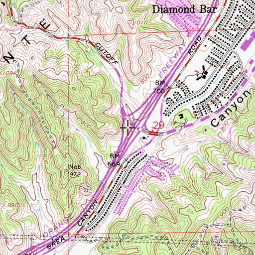 Topographic Map of Exit 14, CA