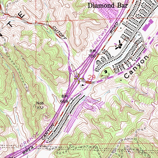Topographic Map of Exit 14, CA