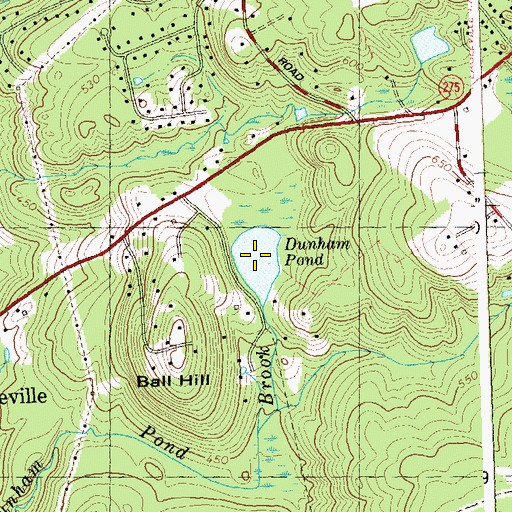 Topographic Map of Dunham Pond, CT