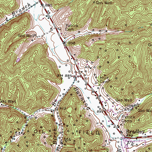 Topographic Map of Birch Branch, KY