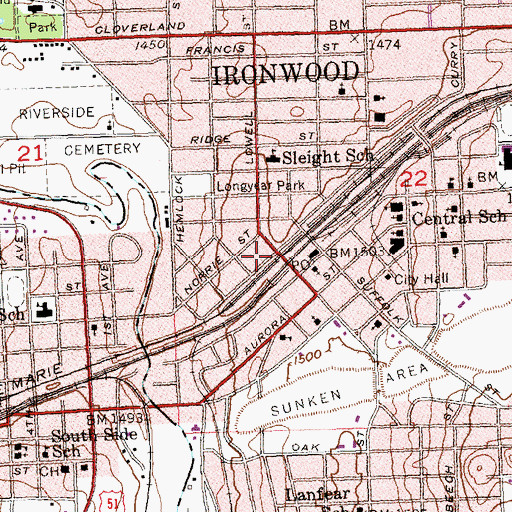 Topographic Map of Kuitunen Park, MI