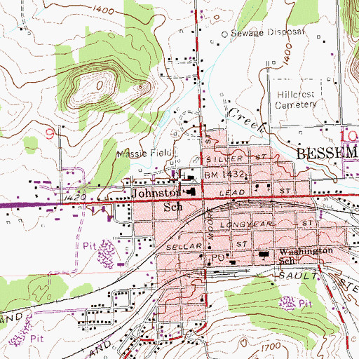 Topographic Map of Gogebic County Sheriff's Office, MI