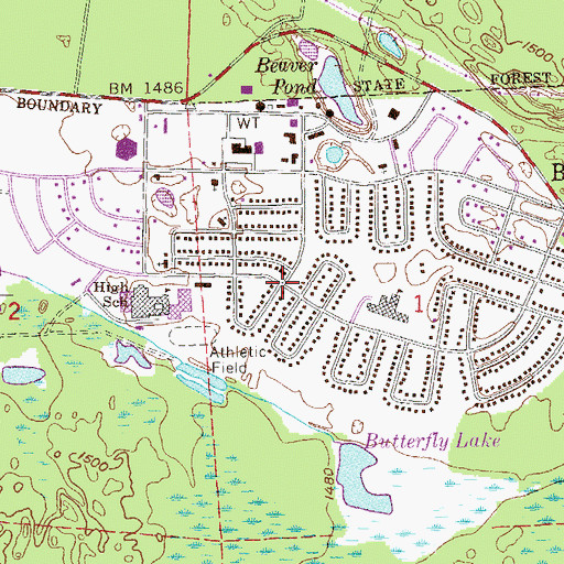 Topographic Map of Babbitt City Hall, MN