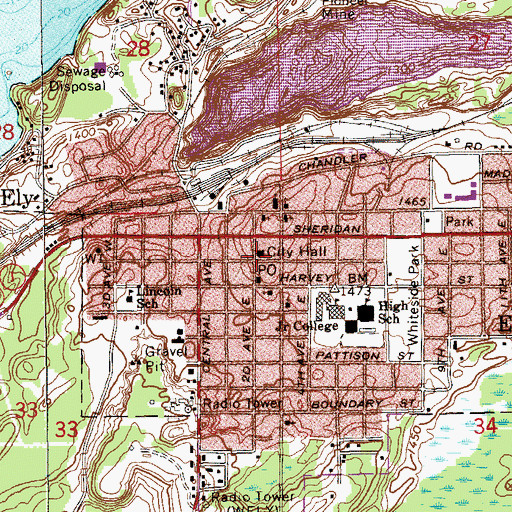 Topographic Map of Saint Louis County Sheriff's Office, MN