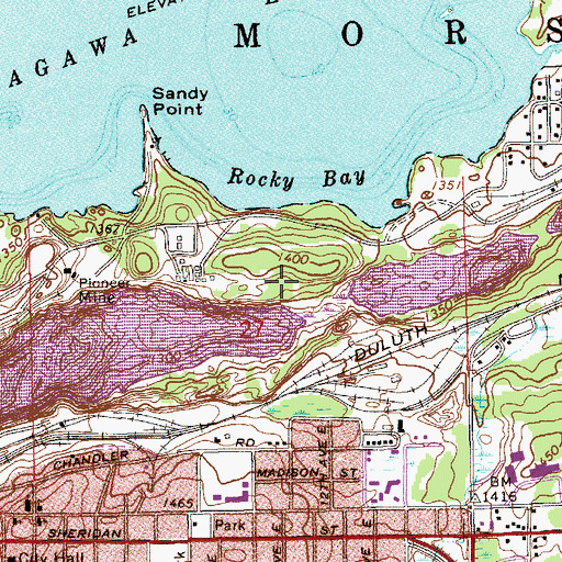 Topographic Map of Trezona Trail, MN