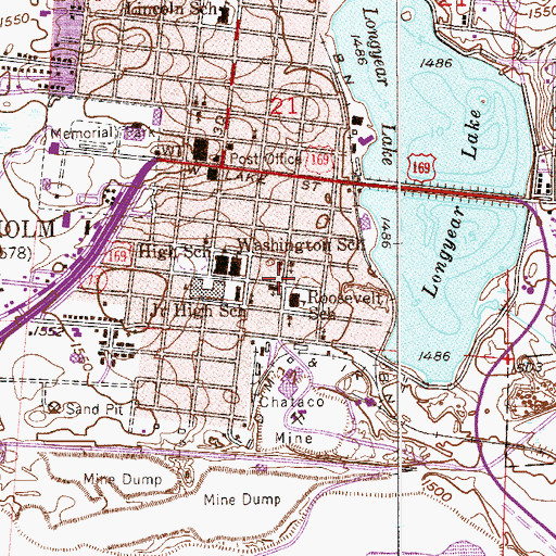 Topographic Map of Chisholm United Methodist Church, MN