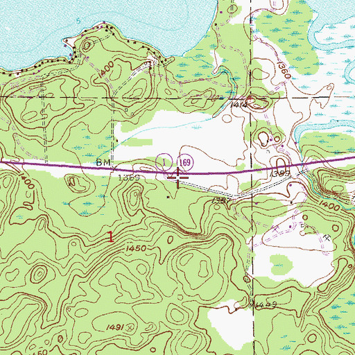 Topographic Map of Old Vermilion Trail and Winton City Historical Marker, MN