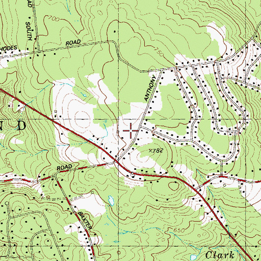 Topographic Map of Tolland County, CT