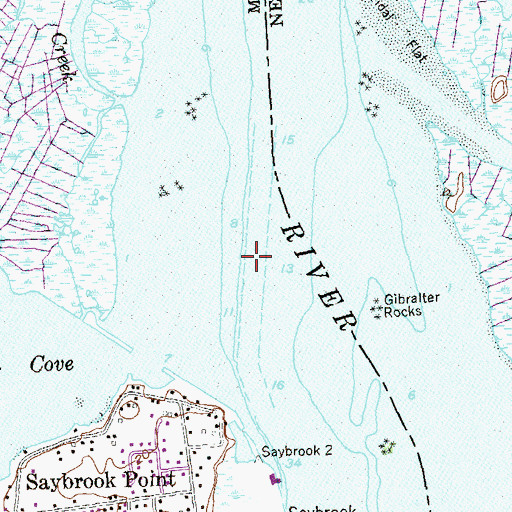 Topographic Map of Saybrook Shoal Channel, CT