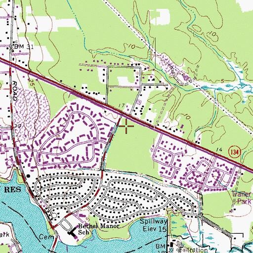 Topographic Map of Shady Banks Shopping Center, VA
