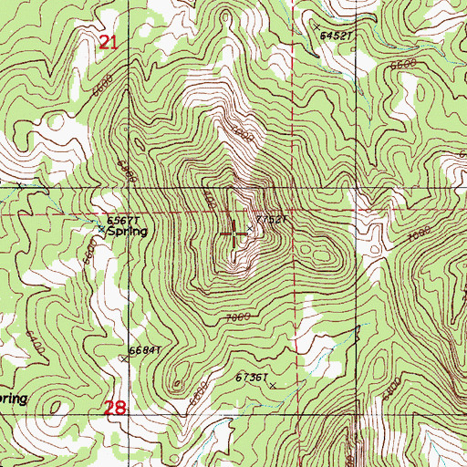 Topographic Map of Mount Caetano, NV