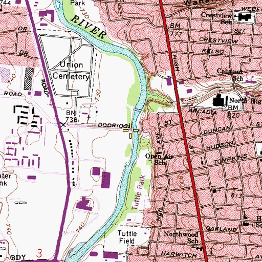 Topographic Map of Ackerman Run, OH
