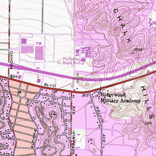 Topographic Map of Exit 26A, CA
