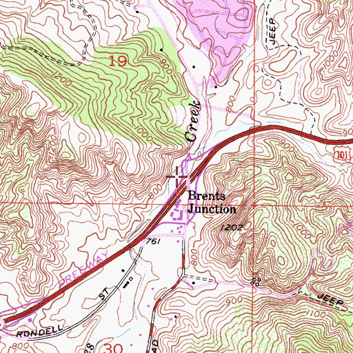 Topographic Map of Exit 32, CA
