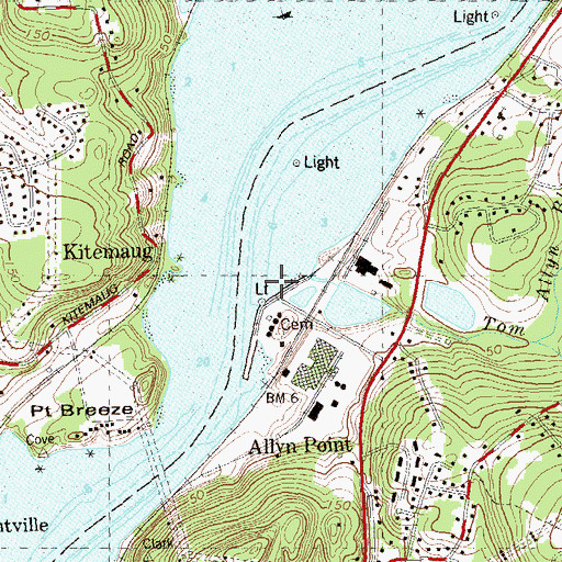 Topographic Map of Long Reach Lower, CT