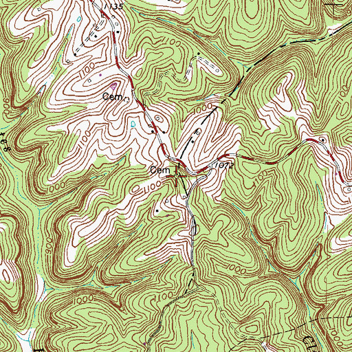 Topographic Map of Skaggs Caudle Cemetery, KY