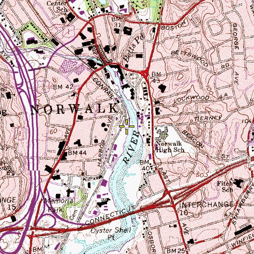 Topographic Map of Ferry Point, CT